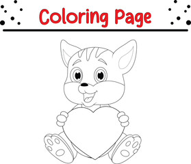 Cute cat coloring page for kids