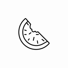 watermelon slice bitten icon sign vector