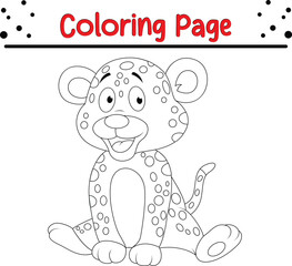 Tiger animal coloring book page