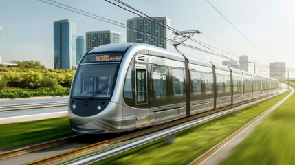 Fototapeta premium Modern light rail train