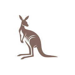 Stylized kangaroo silhouette in a minimalist design, suitable for wildlife-themed projects