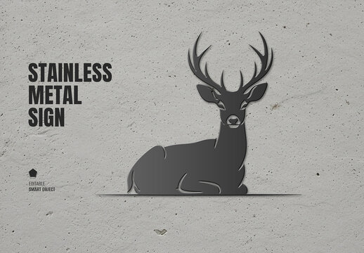 Stainless Metal Sign Logo And Text Effect