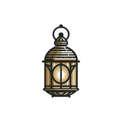 Vintage lantern design with intricate details, set against a minimalistic background, ideal for decor