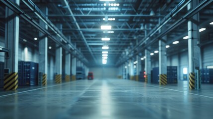Fototapeta premium Empty industrial warehouse interior