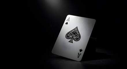 A valuable ace of spades card on a dark background