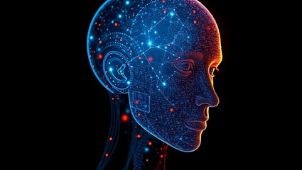 Digital AI Head with Neural Network