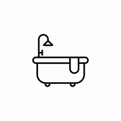 bathtub shower towel icon sign vector