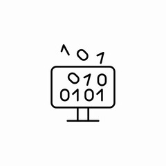 binary code screen icon sign vector