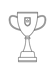 Flat icon trophy cup for award-themed projects, certificates, school achievements, sports winners, and kids design