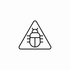bug warning triangle icon sign vector