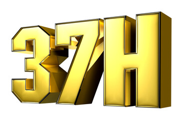 37H gold 3D illustration.