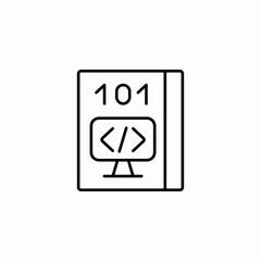 coding book monitor icon sign vector