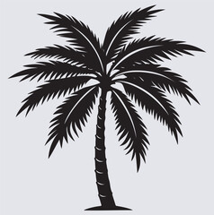 palm tree silhouette vector art illustration, silhouette of palm tree