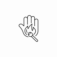 hand holding match icon sign vector