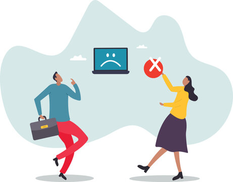 Computer outage, error or failure causing by software update mistake, operating system crash or cyber attack,about a man and his life.