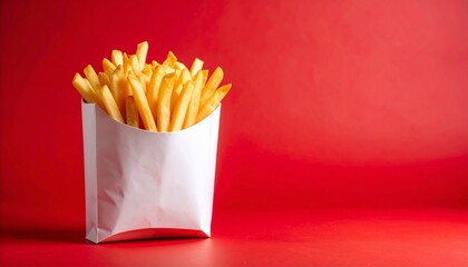 Crispy Golden French Fries in White Bag