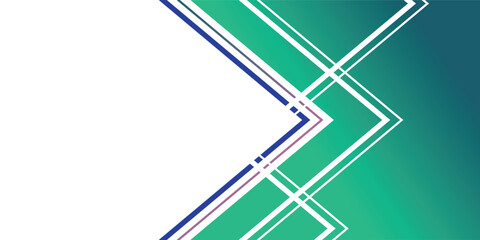Dynamic Geometric Arrow Lines With Gradient Green And Blue Background, Ideal For Abstract, Business, Or Technology-Themed Presentations And Layouts.