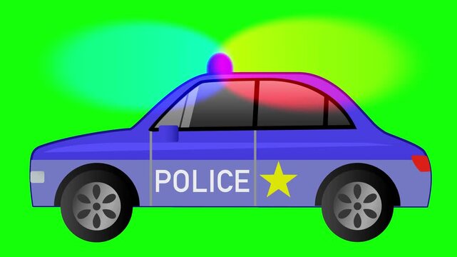 Police patrol car running - American