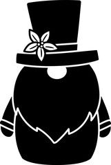 Christmas Gnome silhouette vector Isolated.
Cute holiday gnome icon.
Transparent background. SVG.
