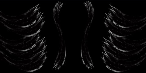 Vector brush stroke background. Grunge painted texture. Black and white backdrop. Horizontal stripesent