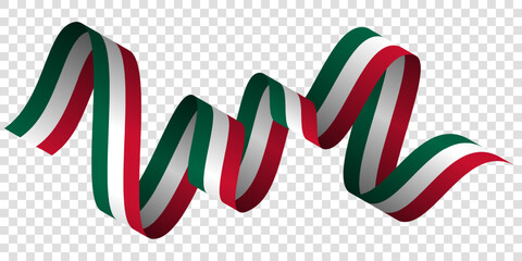 Mexican flag design. Mexican flag ribbon waving landscape style for mexico independence day