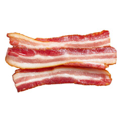 Raw streaky bacon strips stacked against a black background pork meat, Isolated On White, Png Transparent, Cut Out