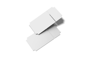 Floating of Blank Cinema Ticket, 3D Illustration