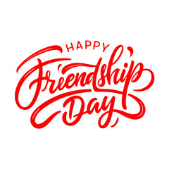 Bold Minimalist Typography Silhouette Vector of &lsquo;Happy Friendship Day&rsquo; on White Background&rdquo;
