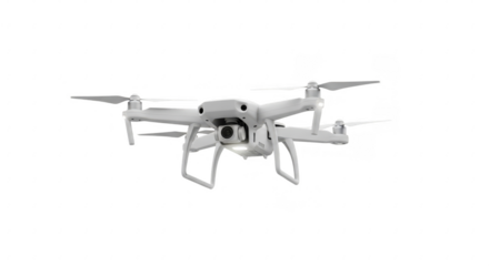 Illustration of a white drone isolated on transparent background