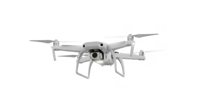 Illustration of a white drone isolated on transparent background