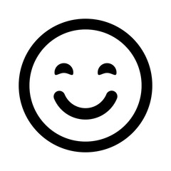 Fototapeta premium Happy smiley face or emoticon line art icon for apps and websites. attitude, bliss, caring, cheerful, delighted, expression, feeling, joy, laugh, smiley, loving symbol signs vector illustration