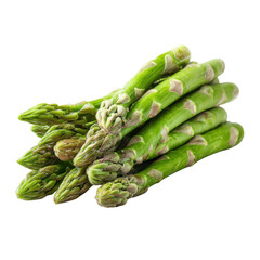 Fresh green asparagus spears with textured tips vegetable food, Isolated On White, Png Transparent, Cut Out