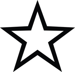 Obraz premium Vector illustration of a black outline star shape isolated on a white background