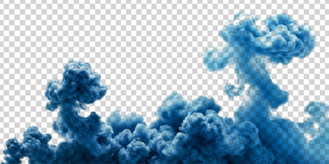 Vector blue smoke isolated on the transparent background.