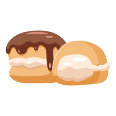 This Chocolate cream puff illustration is suitable for Sweet Foods, Chocolate Lovers, Dessert Lovers, etc.