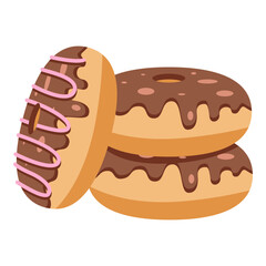 This Chocolate Donut illustration is suitable for Sweet Foods, Chocolate Lovers, Dessert Lovers, etc.