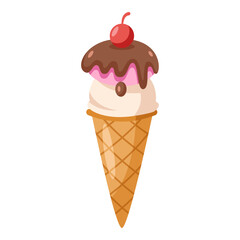 This Chocolate ice cream illustration is suitable for Sweet Foods, Chocolate Lovers, Dessert Lovers, etc.