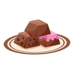 This Chocolate fudge illustration is suitable for Sweet Foods, Chocolate Lovers, Dessert Lovers, etc.