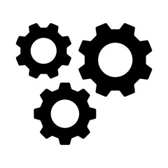 Cogwheel or gear icons collection flat style. Manufacturing symbol. Containing Operation, process, Service, Cog wheel, Gear wheel, tool, maintenance, repair, wrench signs vector illustration.