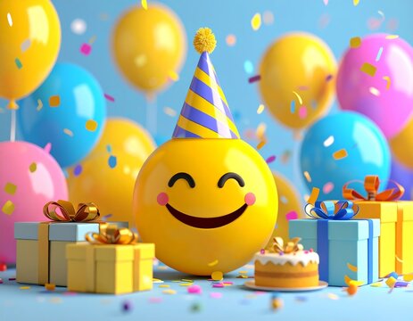 Happy birthday Smiley - Powered by Adobe