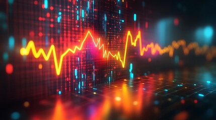 Dynamic graphic display of fluctuating data trends.