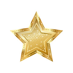 Luxury golden star with sparkling diamonds and shiny glitter texture, glamorous casino icon for VIP ranking, award badge, show business, premium gambling design, festive casino symbol