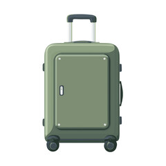 Olive Green Hard-Shell Travel Suitcase with Wheels