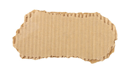 Brown cardboard torn paper edge sheet isolated on transparent background