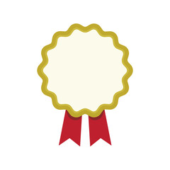 Blank medal with ribbon icons collection. Approved or certified badge medal symbol. Approval check sign. Containing quality, brand, stamp, inspector checking, award, reward, winner, prize vector.