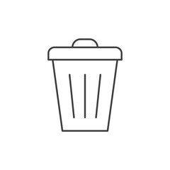 Trash bin line icon minimalist, simple outline, suitable for digital interface and modern web design