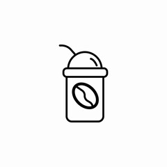 iced coffee cup icon sign vector