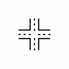 road intersection cross icon sign vector