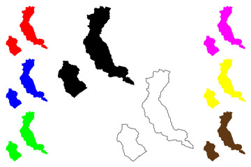 Kushiro city (Japan, Nihon-koku or Nippon-koku, Hokkaido region) map vector illustration, scribble sketch Kushiro-shi map