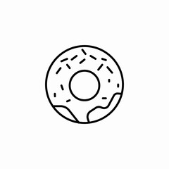 sweet glazed donut icon sign vector